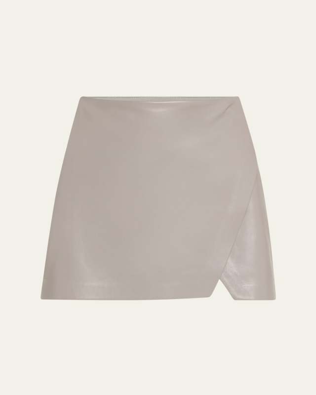 Siobhan Vegan Leather Wrap Mini Skirt